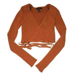 Ribbed surplice crop top